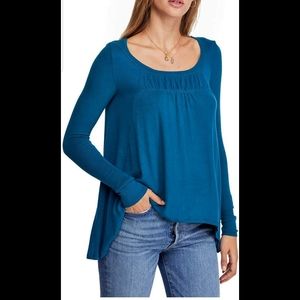 Free People Women's blue Long Valley aquatic top